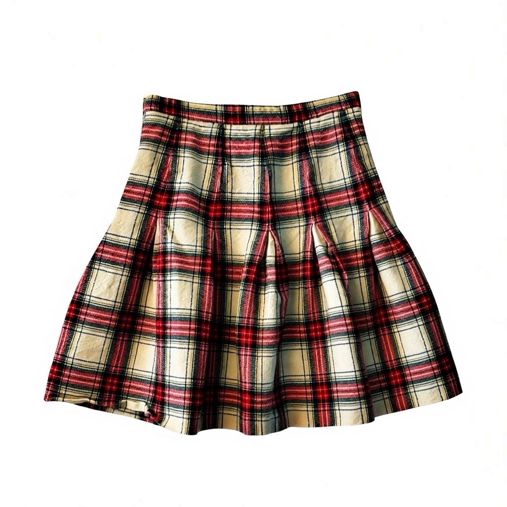 Vintage Talbots Wool Plaid Skirt – Made in USA – 1990s
